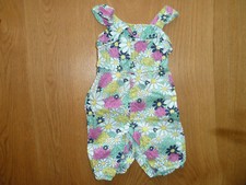 Kurzer Overall Topomini Gr. 62 weiß/gelb/grün/pink/blaue Blüten