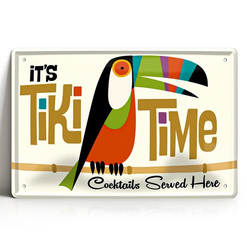 Blechschild 20x30cm tiki time - 20x30cm,