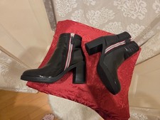 Stiefelette Lackleder 38 schwarz Plateau Boots Stiefel Chelsea