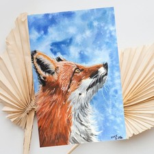 Fuchs Aquarellgemälde