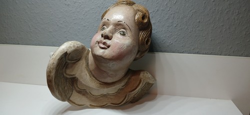 Antiker puttenkopf holz - puttenkopf,