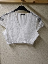 Dirndl bluse Gr 38 M Weiß Spitze Oktoberfest Trachten neu