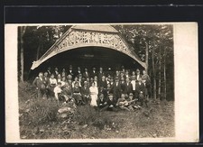 Foto-AK Elzach, Versammlung an der Wolfsgrabenhütte 