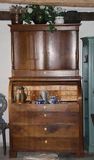 Antik Biedermeier Seeländer Eiche Aufsatz-Sekretär  Schreibtisch Schrank massiv
