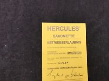Betriebserlaubnis Hercules Saxonette Typ 519 März.  1987 Original