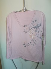 rosa (mit einem Hauch flieder) Langarm Shirt mit Print, Gr. 40, von Mister*Lady