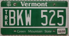 Vermont Nummernschild USA