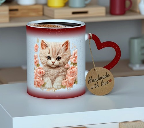 Farbwechsel tasse katze - tasse,