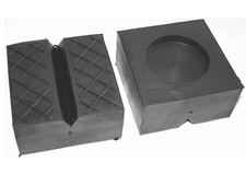 Gummiauflage 100x100x50mm V-Nut+Waffel+Aussparung Wagenheber Hebebühnen Auflage
