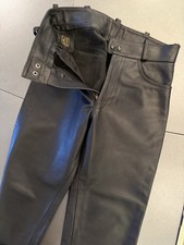 VK79 Leder Hose Leather Pants Straight Cut Breeches Bluf Mr Size S B