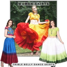 Damen-Röcke 25 Yard/4-stufig/Boho/Zigeuner/Hippie/Stammes-/ATS/Bauchtanz 40 Zoll