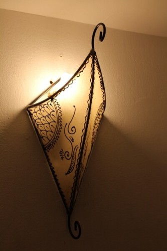 Orientalische leder wandlampe - orientalische, leder-wandlampe