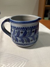 Milchkanne  Steingut blau-grau Salzglasur