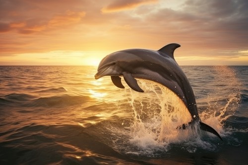 Wandbild delphin springt - wandbild:,
