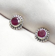 Rubin Ohrstecker 925 Silber