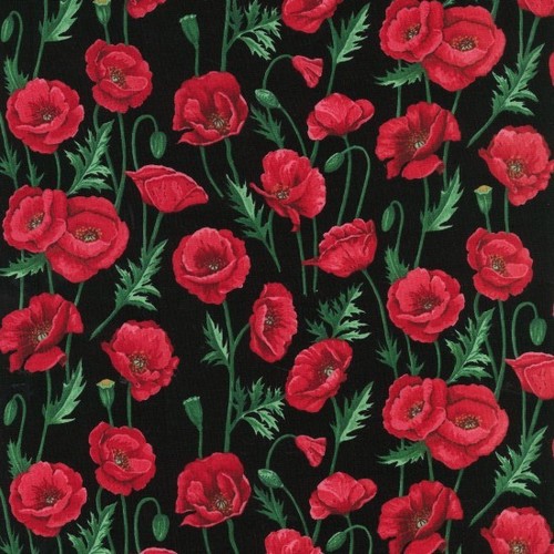 Fat quarter mohnblumen rot - quarter,