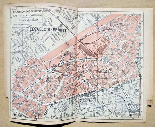 Antike karte von paris - antike,