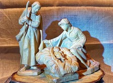 ⭐️ Krippenfiguren ⭐ ⭐️Heilige Familie 4tlg.Handgeschnitzt Naturholz ca. 20cm h