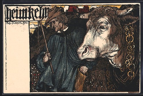 Künstler rudolf schiestl - künstler-ak,