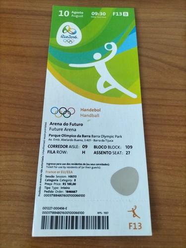 Used ticket olympic - ticket, 10.08