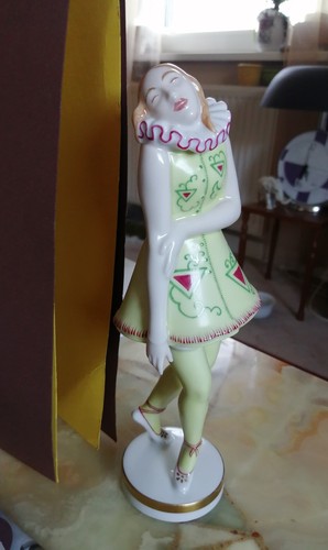 Porzellanfigur tänzerin art - porzellanfigur,