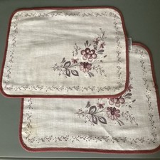 Tischset Platzdeckchen 1980er *Walterscheid* West Germany Leinen Mischung Blumen