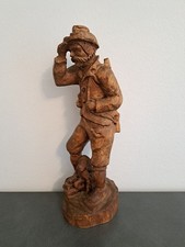 Vintage Holzfigur Jäger mit