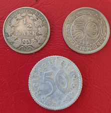 LOT KAISERREICH 1/2 MARK + 50 REICHSPFENNIG