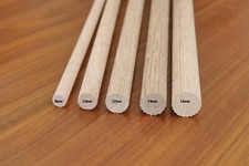 Posten 5 Riffelstäbe Holzdübel Eiche Ø 8 10 14 16 mm x 1000 mm Rundstab Holzstab