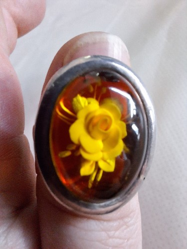 Bernstein ring 925 gravur - bernstein, 925/-