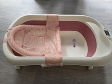 Baby Badewanne Babywanne Faltbare Dusche Wanne klappbar mit Thermometer 3 in 1