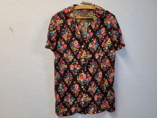Damen Hemd Blumen Retro 70er
