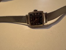 Tissot Stylist Swiss Made Vintage Uhr Dunkelblau Edelstahl Meshband selten