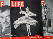 LIFE Magazine 1939  3 X  Dezember 1939 Ausgaben 11.12.+18.12.+25.12.1939