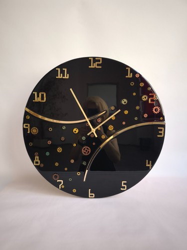 Wanduhr holz epoxidharz - holz,