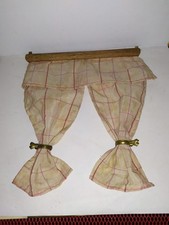 Alte Gardine mit Leiste-um 1940-Modeladen-Puppenhaus-Puppenstube