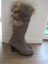Hochwertige Designer Stiefel von FERSENGOLD  BERLIN gr.39 Leder/Polarfuchsfell