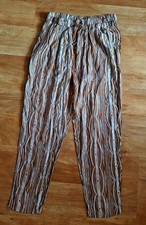 bequeme Hose Gr. 38 *neu* braun/bunt 2 Taschen Gummibund 100% Viskose