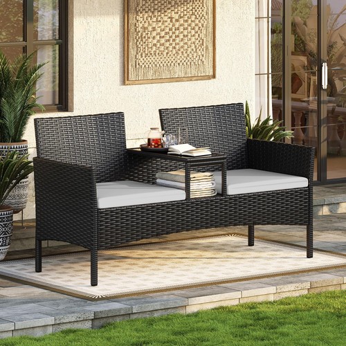 Aoxun sitzer polyrattan - aoxun, 2-sitzer