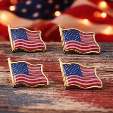 4 x USA Pin, Brosche