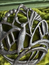 Art Déco Brosche ERNA WOLTER Silber 800 Handarbeit Handtreibarbeit Vogel Design