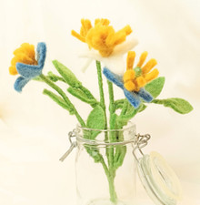 Filzblumen 2 Stiele Blüten