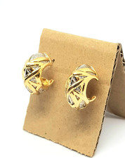 ✅ Ohrstecker Creolen Goldfarben | modern groß massiv | Ø 2,5cm | WIE NEU