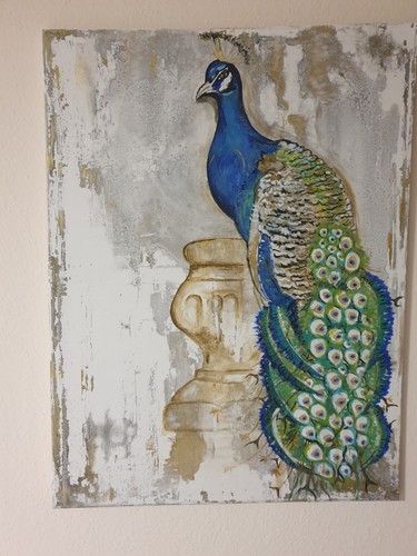 Leinwand acrylbild pfau - acrylbild, "pfau"