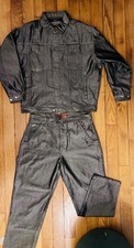 Vintage 1990´s FUBU SUIT Baggy +Jacke *shiny* silberglanz W40/XXL