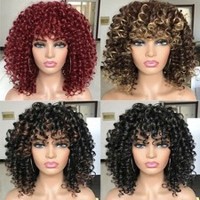Damen Afro Gewellt Perücken Wie Echthaar Gelockt Haare Lockig Perücke Party Wig