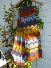 Schal, Handarbeit, Zickzack-Muster, Wolle, Unikat, neu