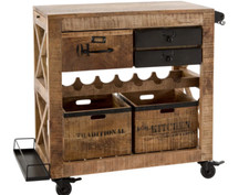 Servierwagen Warehouse 97x85x43 cm Mango massiv, wie neu