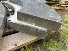 Natursteinplatten Sandsteinplatten geschnitten halbrund 4 Stück