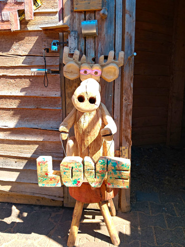 Holz gartenfigur skulptur elch - holz,